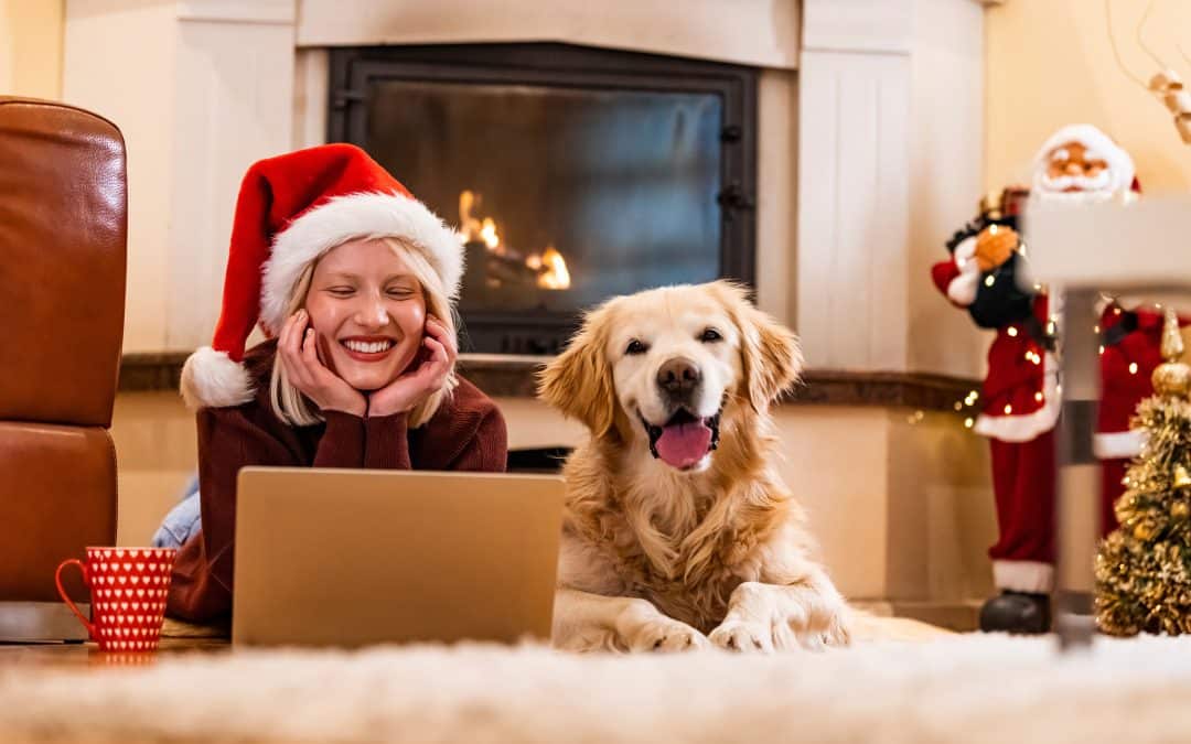 woman and pet during Holiday Season - East Valley Urgent Pet Care